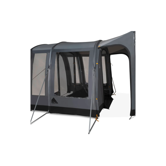 Auvent voiture et van aménagé Traverse Air Low Kampa gonflable | vue avec tunnel de connexion porte ouverte