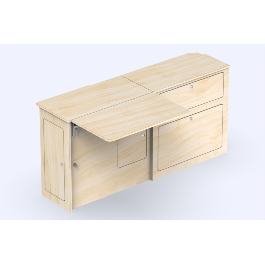 Kit aménagement Roamer universel Simplet Vans | pack meubles bois pour van et fourgon | H2R Equipements