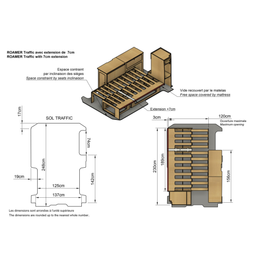 Kit aménagement Roamer universel Simplet Vans | pack meubles bois pour van et fourgon | H2R Equipements