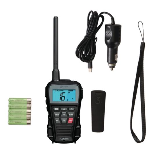 VHF Cobra BlueBound 150 | VHF Portable flottante et étanche IPX7 | Contenu de la boite
