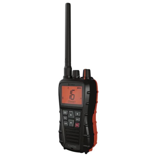 VHF Cobra BlueBound 350 | VHF Portable flottante et étanche IPX7 | Vue 3/4 côté gauche