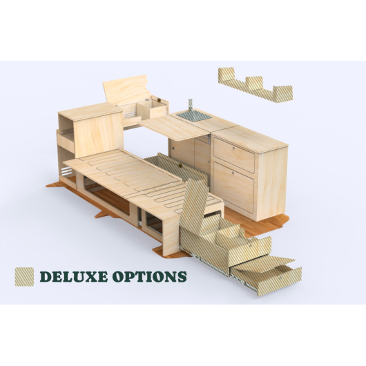 Meuble Nomad Trafic  3 Simple Vans | Kit aménagement bois complet pour van et fourgon | H2R Equipements