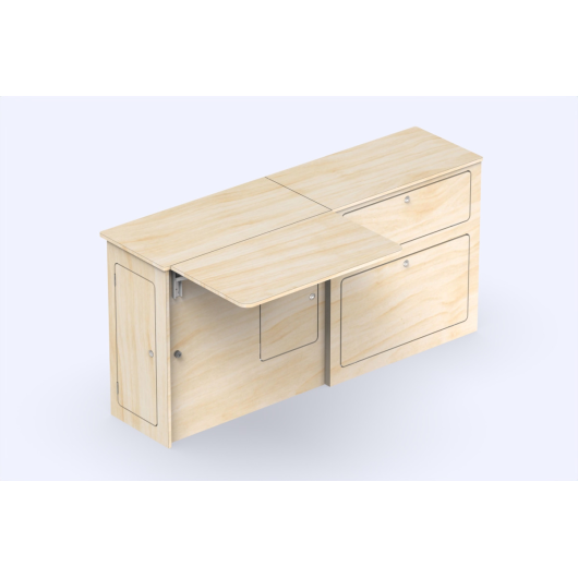 Meuble Nomad Trafic  3 Simple Vans | Kit aménagement bois complet pour van et fourgon | H2R Equipements