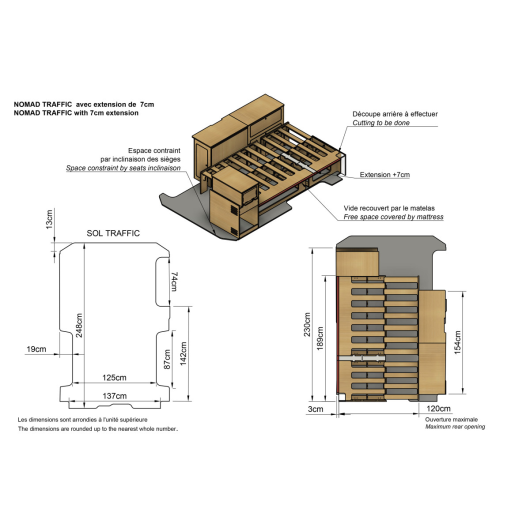Meuble Nomad Trafic  3 Simple Vans | Kit aménagement bois complet pour van et fourgon | H2R Equipements