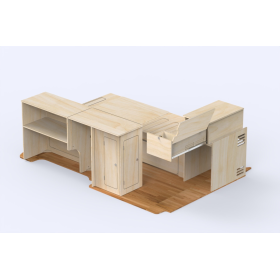 Meuble Nomad Jumpy-Expert 3 Simple Vans | Kit aménagement bois complet pour van et fourgon | H2R Equipements