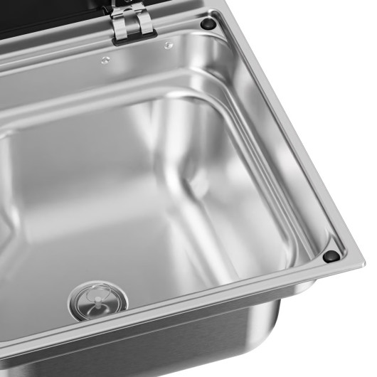 Évier Dometic CVS1350 encastrable - 350 x 350 mm compact van, bateau et camping-car - Acier inoxydable haute qualité