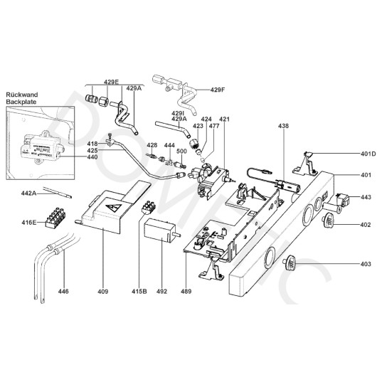 Pièces détachées frigo à absorption trimixte DOMETIC RM 5310 - éclaté armature