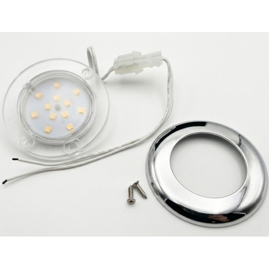 Spot LED sole 12V et 24V OSCULATI - vu dale LED avec visserie et colerette de finition chromée
