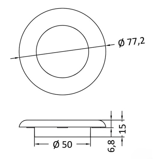 Spot LED avec interrupteur - Éclairage intérieur pour bateau - dimensions