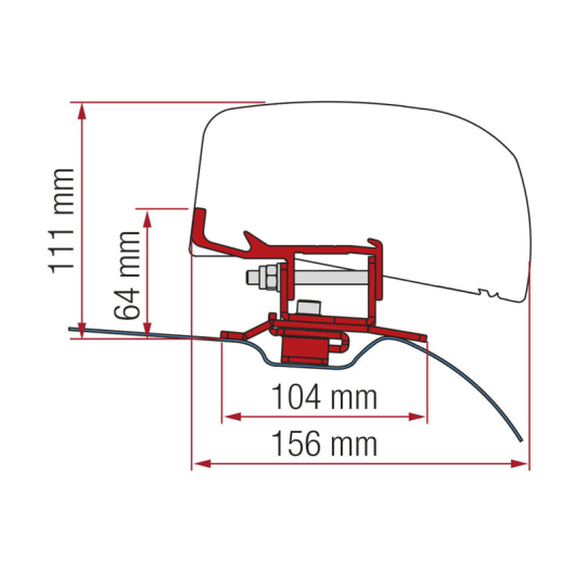 Kit Jumpy / Expert 3 store + adaptateur Fiamma F40van | shéma étrier de fixation