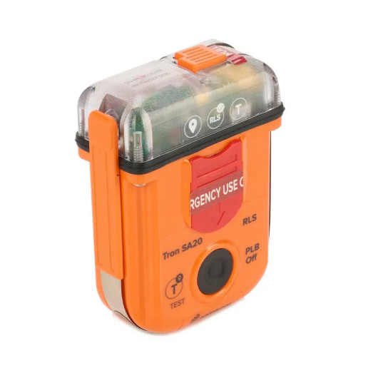 Balise PLB Jotron TRON SA20 | Balise personnelle avec ReturnLink (RLS) | Vue de 3/4 gauche