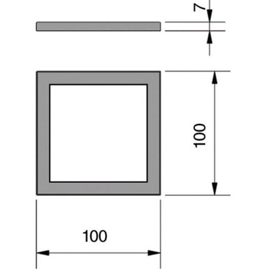 DALLE led compact 100 x 100 OFOLUX - Wofo58L 12V pour véhicule - Schéma des dimensions