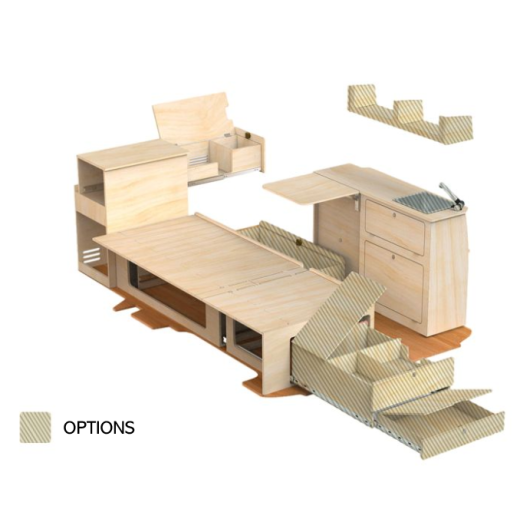 Kit meuble Drifter Jumpy 3 Simple Vans | Pack aménagement bois van et fourgon | H2R Equipements