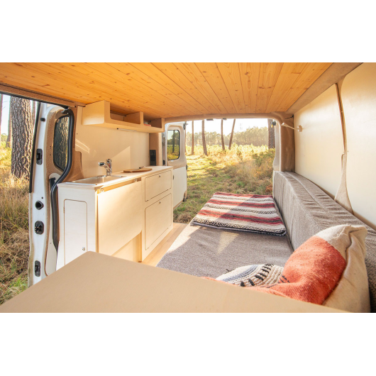 Kit meuble bois complet intérieur VW T5/T6 Court Simple Vans | aménagement à monter pour van et fourgon | H2R Equipements