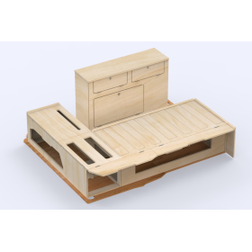 Kit meuble Weekender pour VW Caddy Simple Vans | pack aménagement bois pour ludospace | H2R Equipements