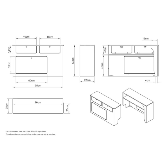 Meuble en bois latéral pour VW Caddy de Simple Vans | Aménagement ludospace et petit utilitaire | Dimensions