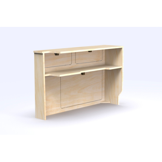 Meuble en bois latéral pour Renault Kangoo 2 de Simple Vans | Aménagement ludospace et petit utilitaire | Arrière