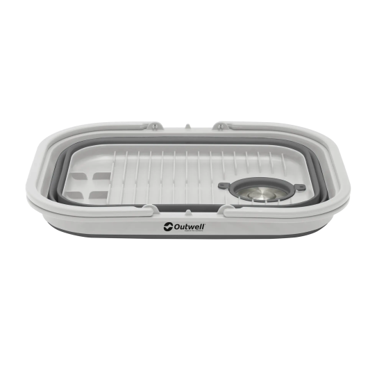 Bassine rétractable et bonde 44 x 34 x 27 cm - OUTWELL - en position pliée - couleurgris
