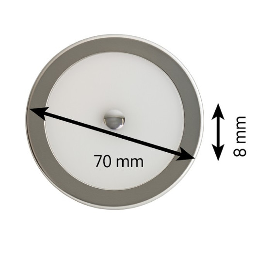 Plafonnier rond ø 70 mm Carbest - éclairage d'intérieur 12V en bateau & van - dimensions