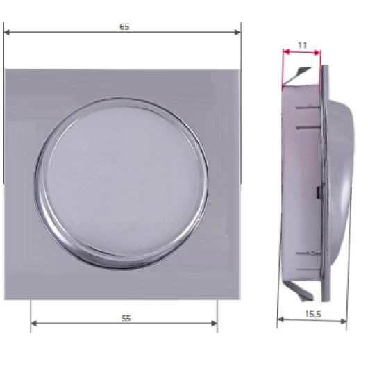 Spot Alu 12V encastrable & orientable - CARBEST - schéma dimensions