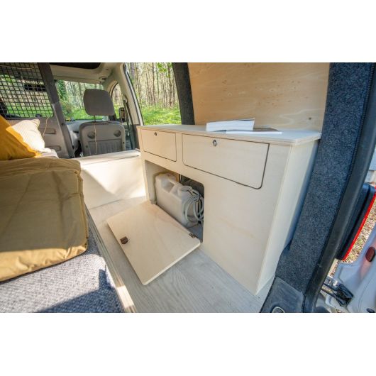 Meuble latéral de cuisine pour aménagement Berlingo 2 A1V2 Simple Vans | Ameublement bois pour van