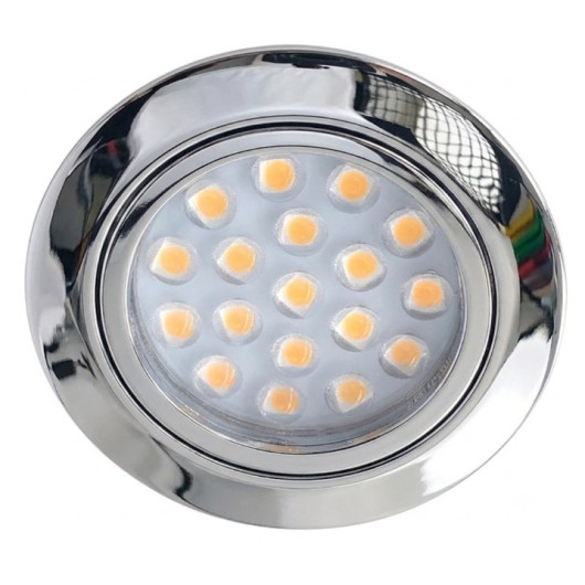 Petit spot LED encastré rond chromée 12V tactile - DIMATEC
