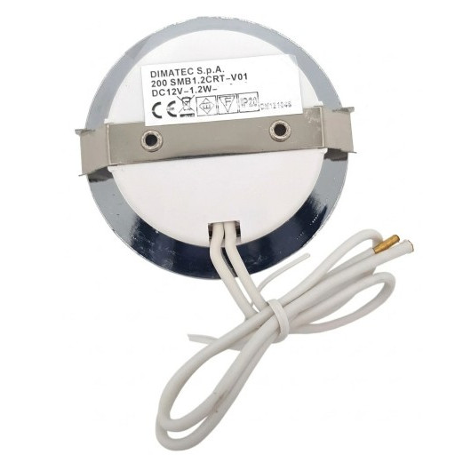 Spot LED encastré rond métal 12V tactile avec interrupteur - DIMATEC vu arrière