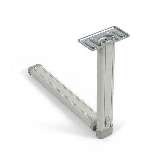 Pied de table pliable 315 - 675 mm CARBEST | aménagement coin repas couchage | coloris Gris clair - en position table