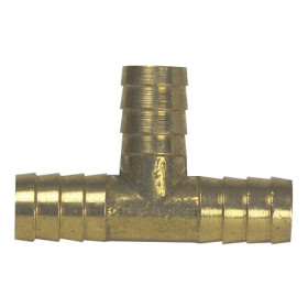 Raccord Té laiton QBM pour tuyau Ø10 à 50 mm - cannelé mâle égal pour bateau, van camping-car