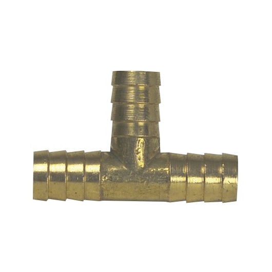 Raccord Té laiton QBM pour tuyau Ø10 à 50 mm - cannelé mâle égal pour bateau, van camping-car