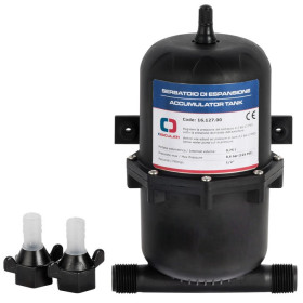 Vase d’expansion Osculati 0,75 L - protège la pompe à eau 12 V de votre van, bateau ou camping-car - avec 2 raccords