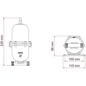 Vase d'expansion 0,71 L - A20 FIAMMA A20 Vase d'expansion FIAMMA - pour groupe d'eau & pompe de camping-car, bateau & van