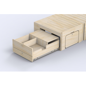 Tiroir cuisine arrière D8 | Lit peigne 120 cm & 112 cm SIMPLE VANS Tiroir cuisine arrière pour lit peigne B4 et B120 Simple Vans | Kit aménagement bois van | H2R Equipements