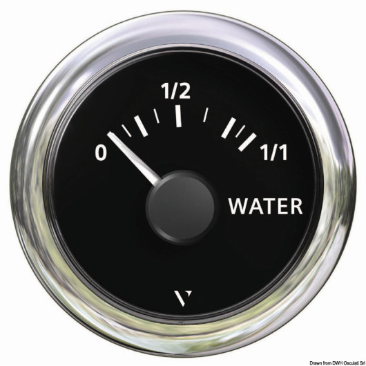 Indicateur niveau eau 10-180 Ohm Osculati cadran noir bateau ou camping-car