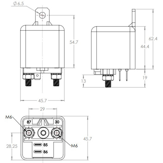 Schéma dimensions Victron Cyrix-Li-12V-24V 120A