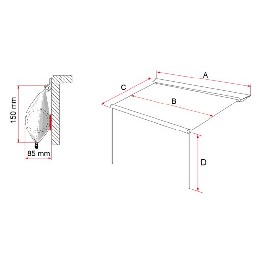 FIAMMA CaravanStore Evo 5,00m | schéma étuis et dimensions