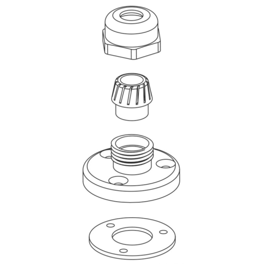 Passe-câble Osculati étanche inox de 5 à 16 mm | Passe-câble étanche | Plan détaillé