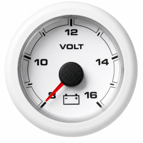 Voltmètre 8/16 V Ø 52 mm Viewline VDO Voltmètre 52 mm 8-16V Veratron noir ou blanc |instrument de controle| bateau ou camping-car en 12 V | blanc