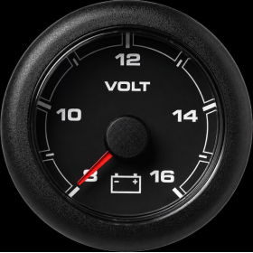 Voltmètre 8/16 V Ø 52 mm Viewline VDO Voltmètre 52 mm 8-16V Veratron noir ou blanc |instrument de controle| bateau ou camping-car en 12 V | blanc