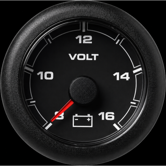 Voltmètre 52 mm 8-16V Veratron noir ou blanc |instrument de controle| bateau ou camping-car en 12 V | noir