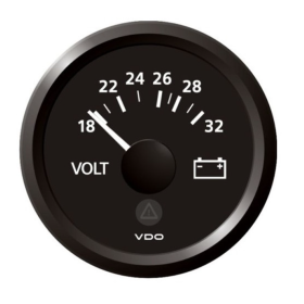 Voltmètre 18/32 V Ø 52 mm VDO Voltmètre Série Viewline VDO Veratron 52mm 16-32V | instruments de contrôle | cadran blanc