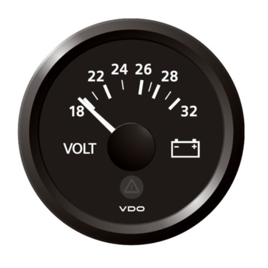 Voltmètre Série Viewline VDO Veratron 52mm 16-32V | instruments de contrôle | cadran noir