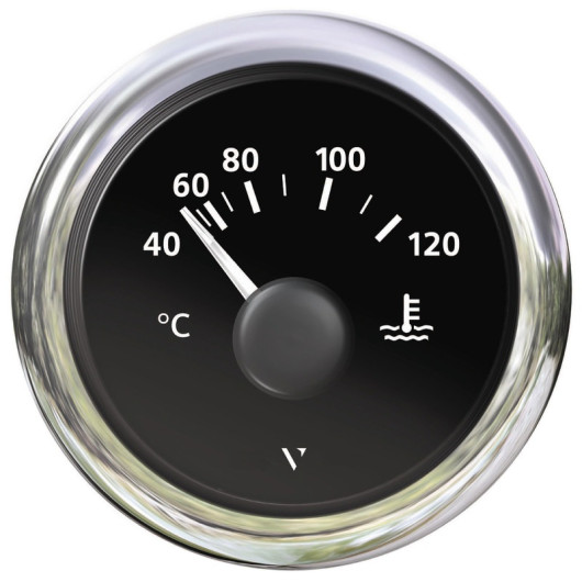 Thermomètre refroidissement moteur de bateau à voile ou à moteur VDO | cadran Ø 52 mm noir