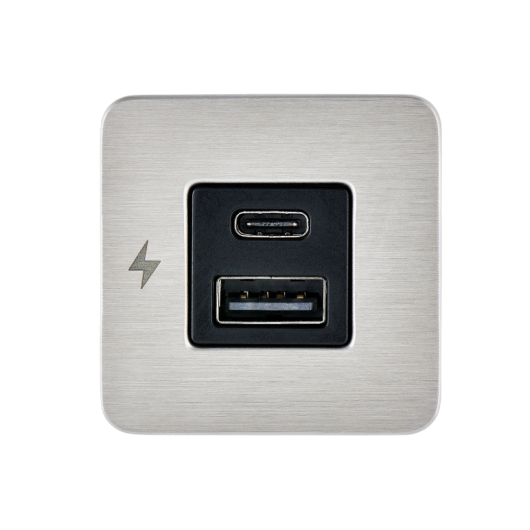 Prise intérieure Scanstrut TILE Series USB-A / USB-C | Fiche et prise DC | De face
