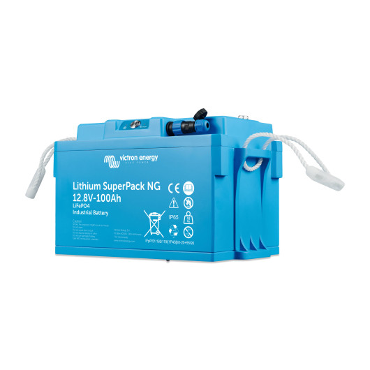 Batterie lithium SuperPack NG 12,8/100 VICTRON | 100 Ah - 1280 Wh vue isométrique droite