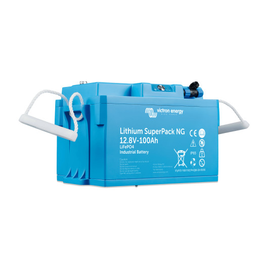 Batterie lithium SuperPack NG 12,8/100 VICTRON | 100 Ah - 1280 Wh vue isométrique gauche
