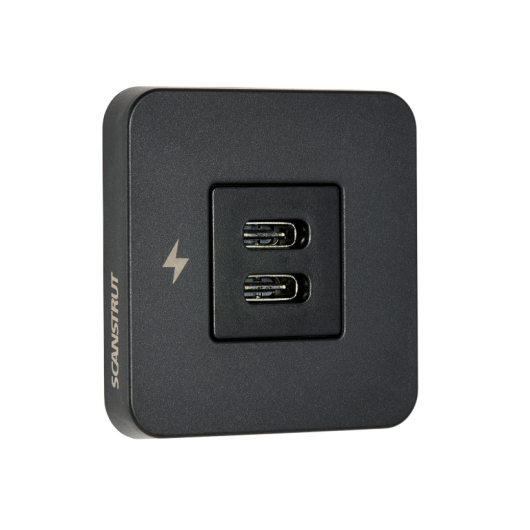 Prise intérieure Scanstrut TILE Series USB-C / USB-C | Prise et fiche | Côté noir