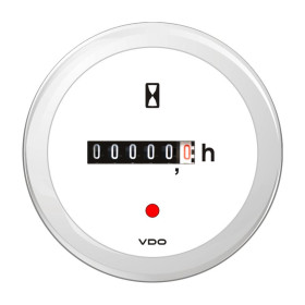 Compteur d'heures Ø 52 mm blanc VDO Horamètre VDO Viewline 12/24V Ø 52 mm cadran blanc | Compteur heures moteur inboard de bateau