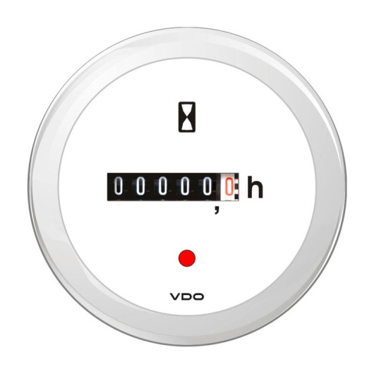 Horamètre VDO Viewline 12/24V Ø 52 mm cadran blanc | Compteur heures moteur inboard de bateau