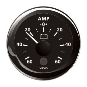 Ampèremètre -60 A + 60 A Ø 52 mm VDO Ampèremètre VDO Viewline -60/+60A Ø52 mm 12/24V |Contrôle charge / décharge batterie bateau & van | cadran noir